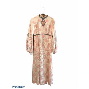 Vintage 1960 1970 Art Deco Prairie Dress